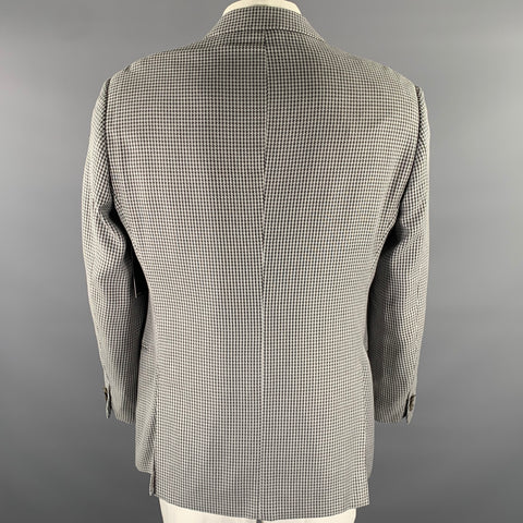 ARMANI COLLEZIONI Size 42 Grey Houndstooth Wool Blend Sport Coat