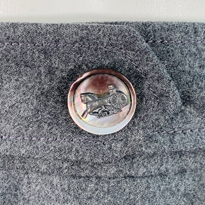 CELINE Size 8 Grey Wool Heather Pleated Pencil Midi Skirt