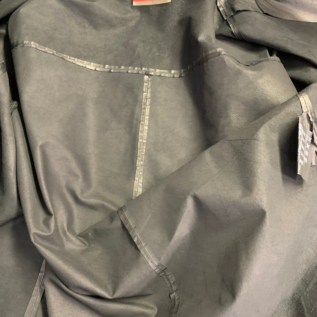 PRADA Size M Black Leather Zip Up Bomber Jacket