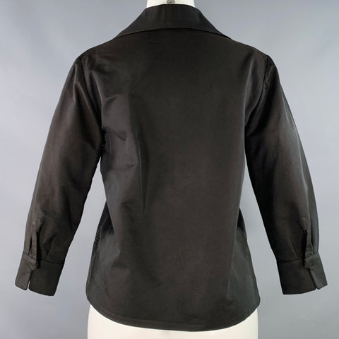 MARNI Size 6 Black Cotton Polyester Twill Snaps Jacket Blazer