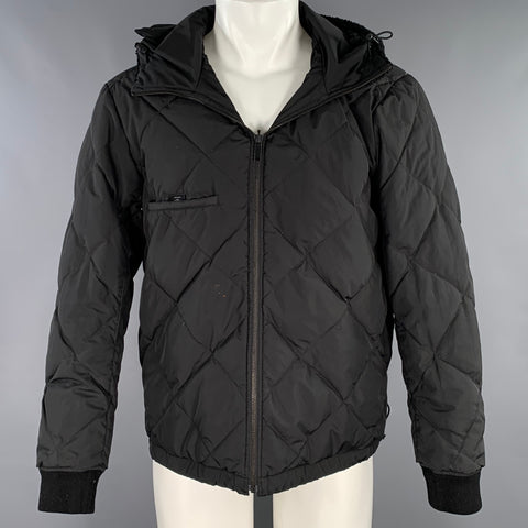 THEORY Size M Vernon Black Polyester Reversible Zip Up Jacket
