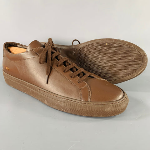 COMMON PROJECTS Size 11 Brown Leather Low Top Sneakers