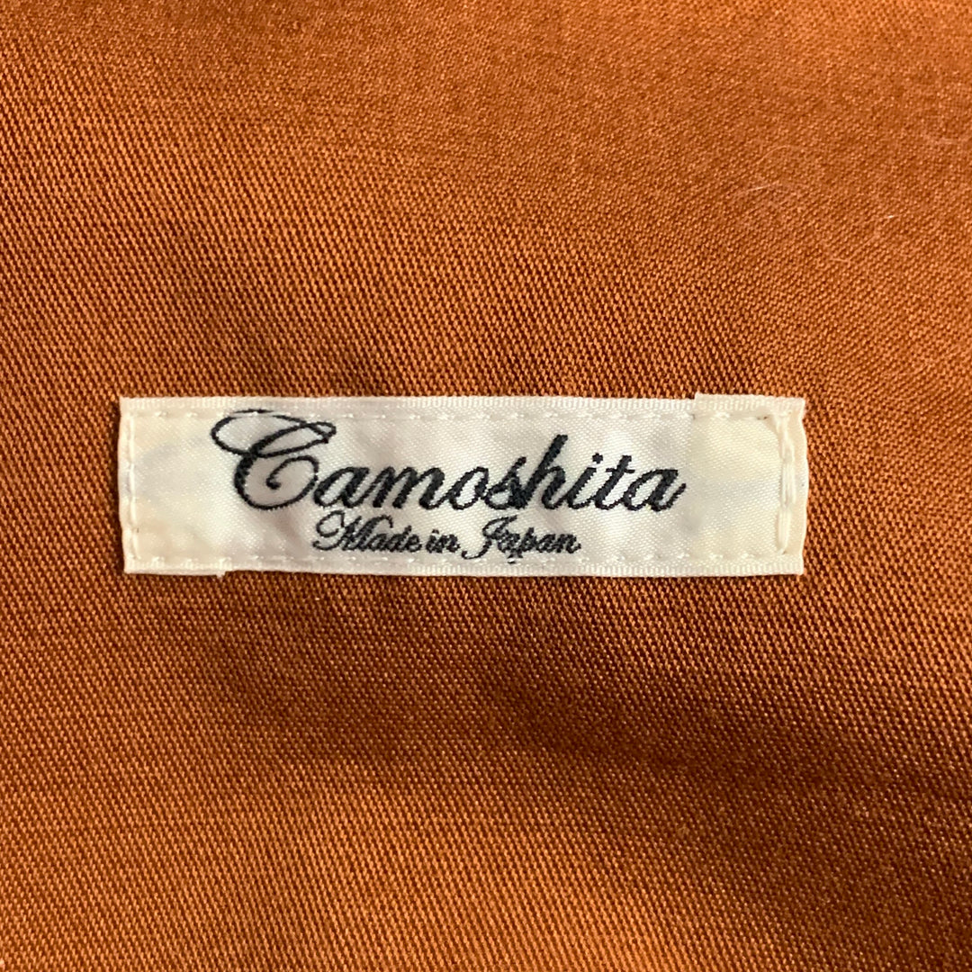 CAMOSHITA Size S Orange Rust Two Pockets Zip Up Bomber Jacket