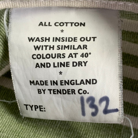 TENDER CO. Size L Green White Stripe Cotton Straight Button Fly Casual Pants