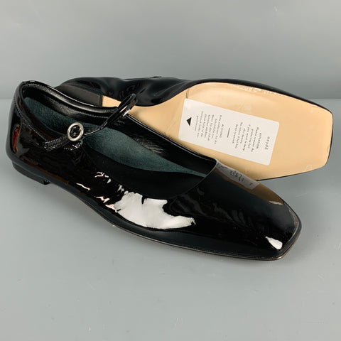 AEYDE Size 10 Black Patent Leather Mary Jane Flats