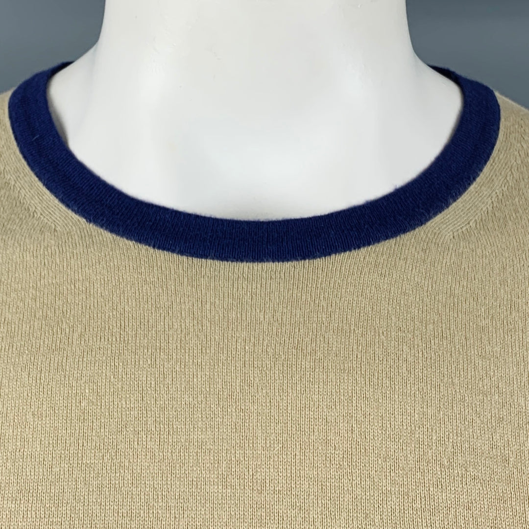 ETRO Jersey de cuello redondo de cachemira de algodón de punto caqui talla XXL