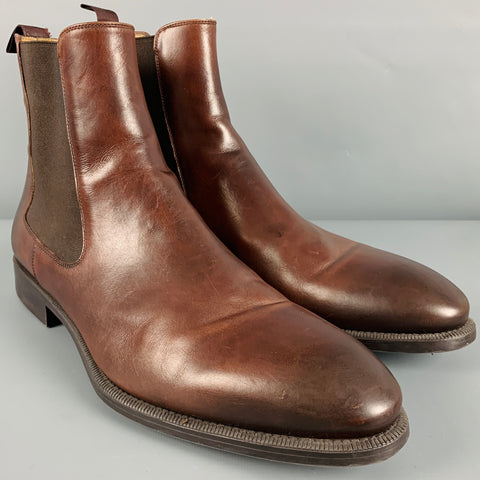 MAGNANNI Size 10 Brown Leather Chelsea Boots