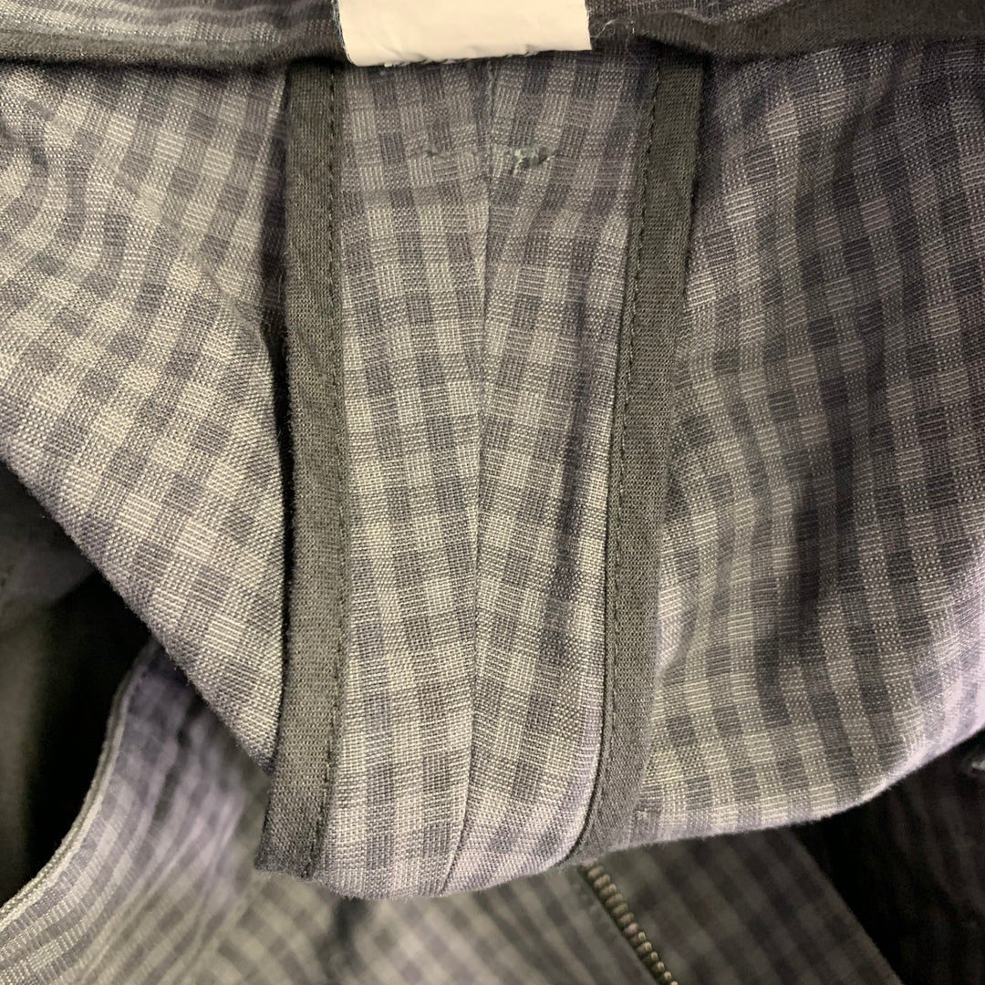 DOLCE & GABBANA Size 34 Grey Charcoal Checkered Cotton Cuffed Casual Pants