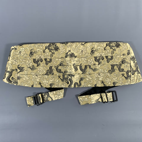BARUCH SHEMTOV Gold Black Chinoiserie Cummerbund