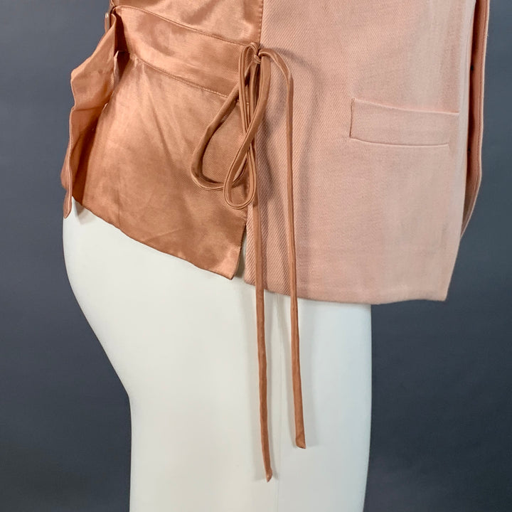 DRIES VAN NOTEN Size 38 Peach Cotton Blend Buttoned Vest