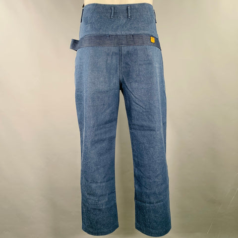 KAPITAL Size XL Indigo Heather Denim Zip Fly Casual Pants