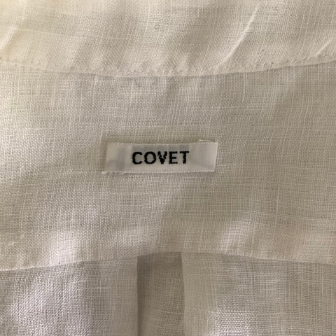 COVET Size M White Linen Blend Shirt