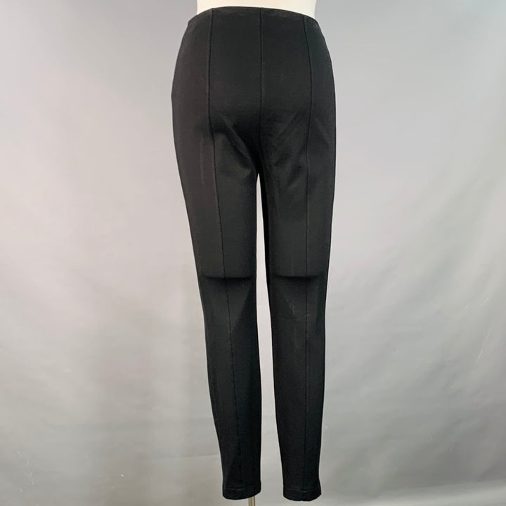 THE ROW Size XL Black Viscose Blend Textured Elastic Waistband Leggings Casual Pants