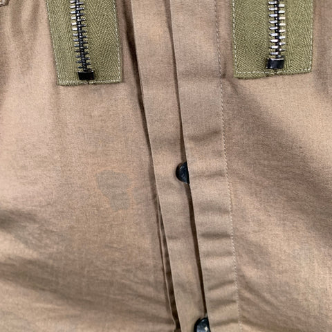 DOLCE & GABBANA Size M Tan Cotton Utility Long Sleeve Shirt