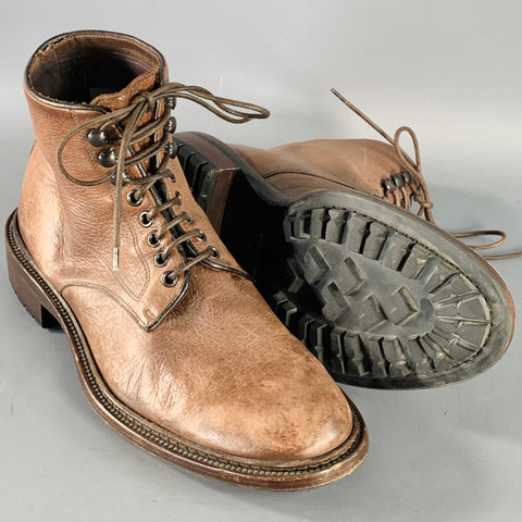 BARNEY'S NEW YORK Size 9 Brown Leather Lace-Up Boots