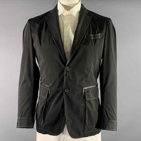 ARMANI COLLEZIONI Size S Regular Black Two Toned Polyester Sport Coat
