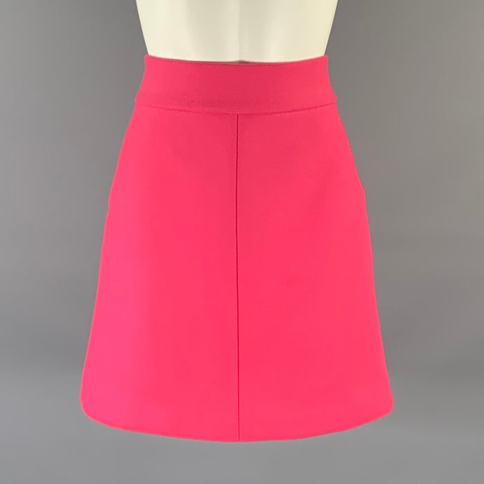 RED VALENTINO Size 6 Pink Wool Polyamide Mini Skirt