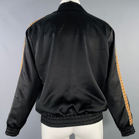 CMMN SWDN Size 38 Bret Black Orange Polyester Blend Track Jacket