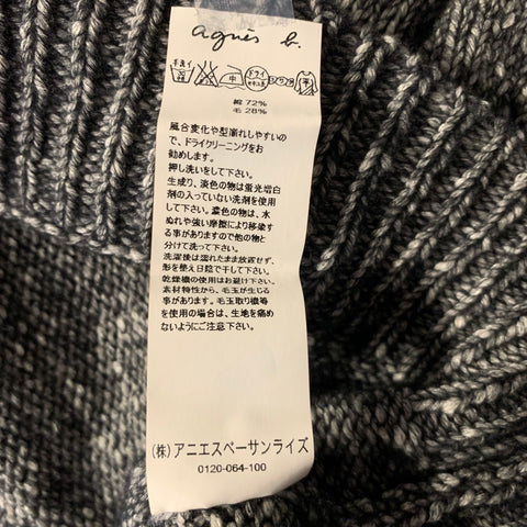 AGNÈS B. Size S Grey Heather Cotton Wool Knit Sweater