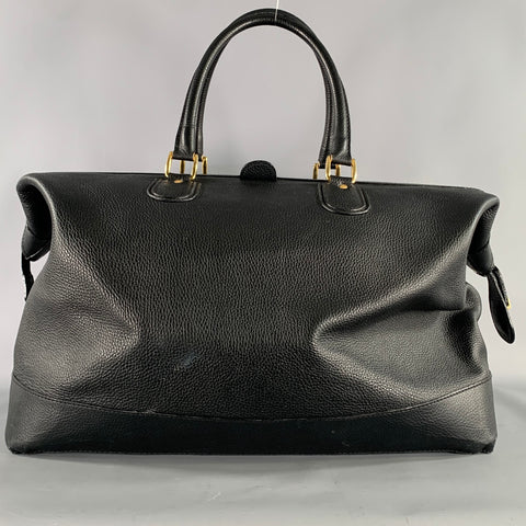 BARNEYS NEW YORK Size One Size Black Gold Crackled Leather Duffle Bags