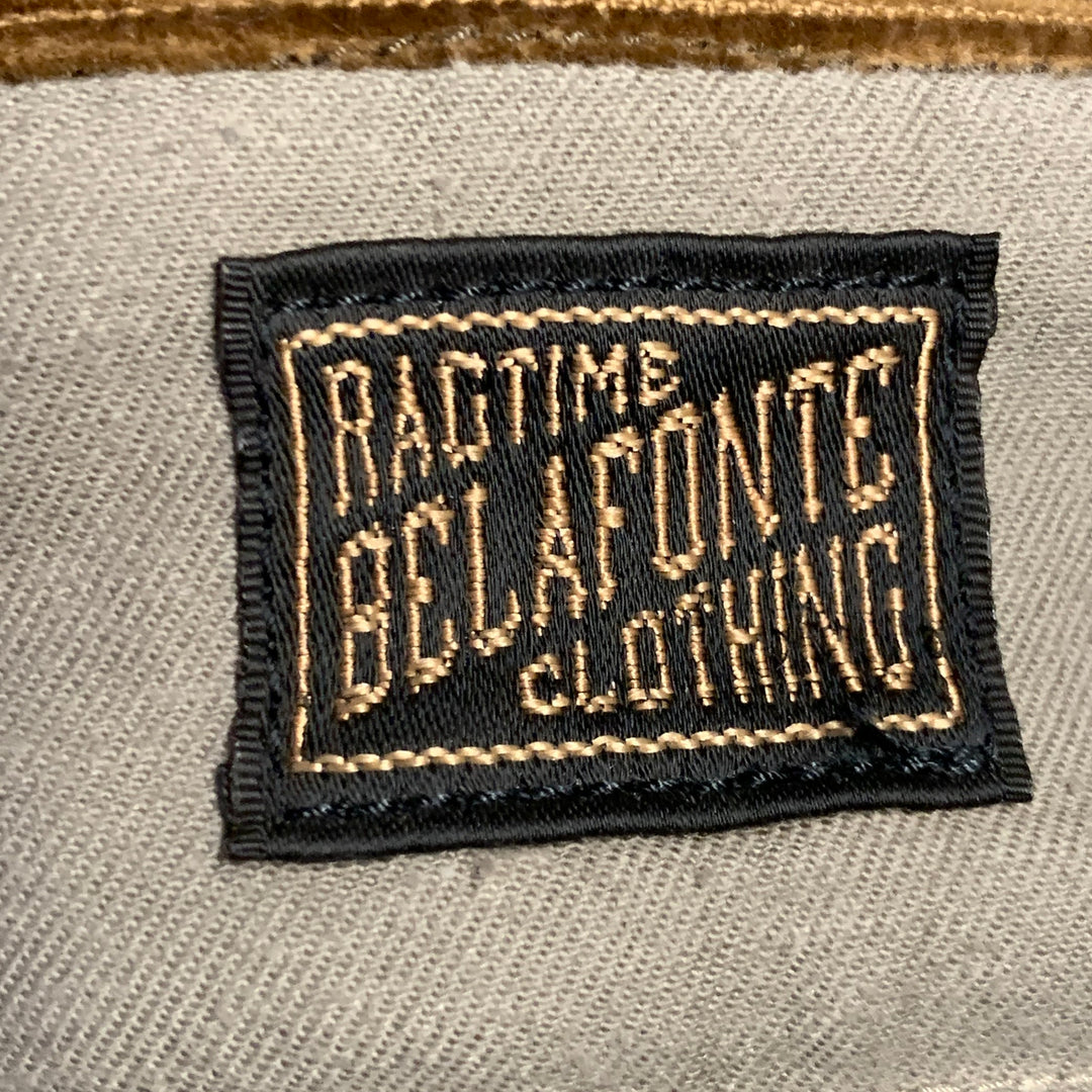 BELAFONTE Size XL Brown Corduroy Cotton Tapered Casual Pants