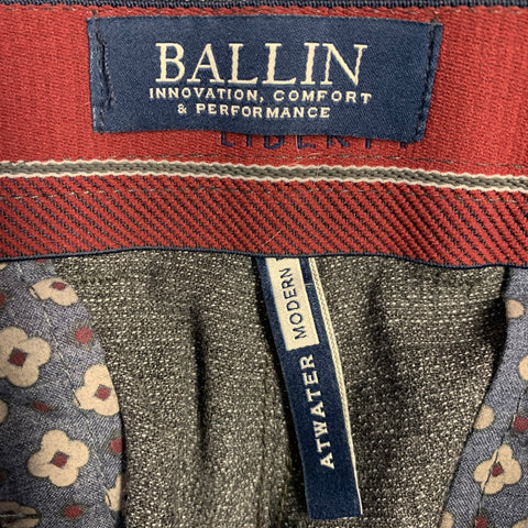 BALLIN Size 34 Gray Heather Wool Polyamide Zip Fly Dress Pants