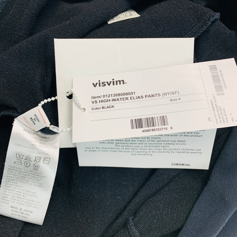 VISVIM Talla L -VS High Water Elias- Pantalones casuales con cordón de mezcla de nailon negro