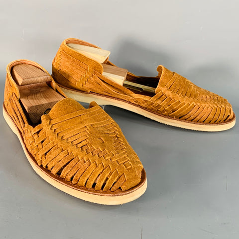 STEVE MADDEN Size 13 Camel Suede Woven Sandals