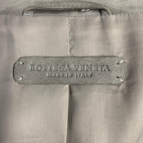 BOTTEGA VENETA Size 42 Grey Suede Zip Up Jacket