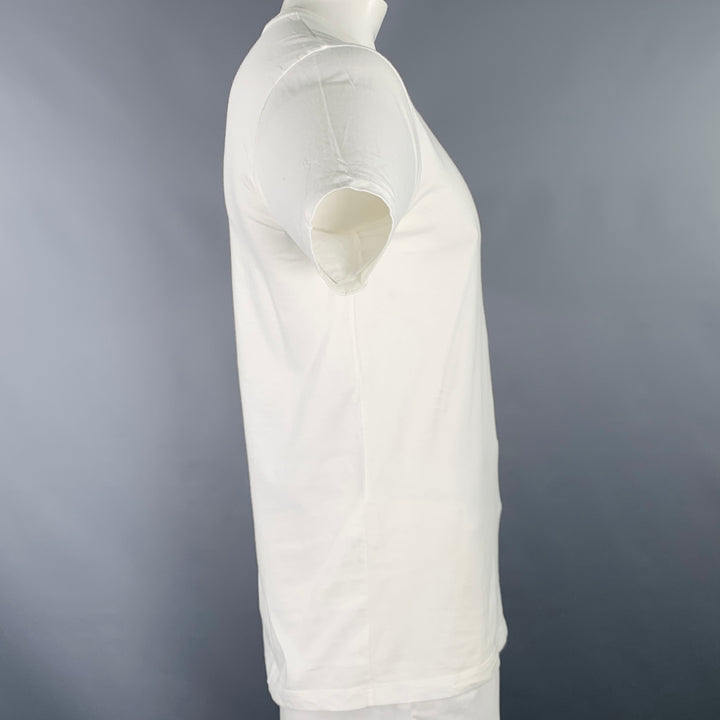 YVES SAINT LAURENT Rare Size L White Black Figures Cotton Short Sleeve T-shirt