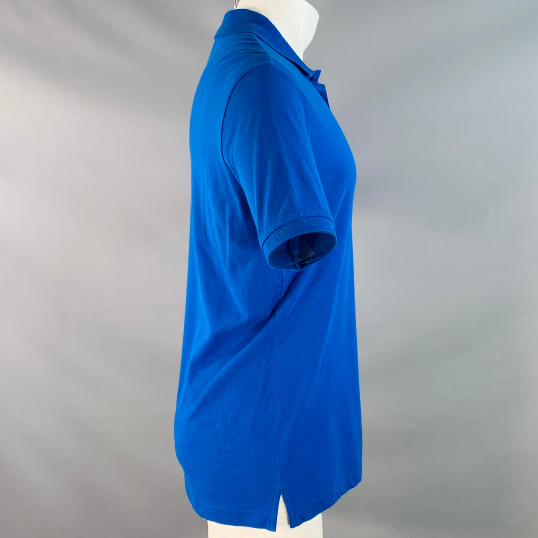 Y-3 Size M Blue Cotton Logo Half Placket Polo