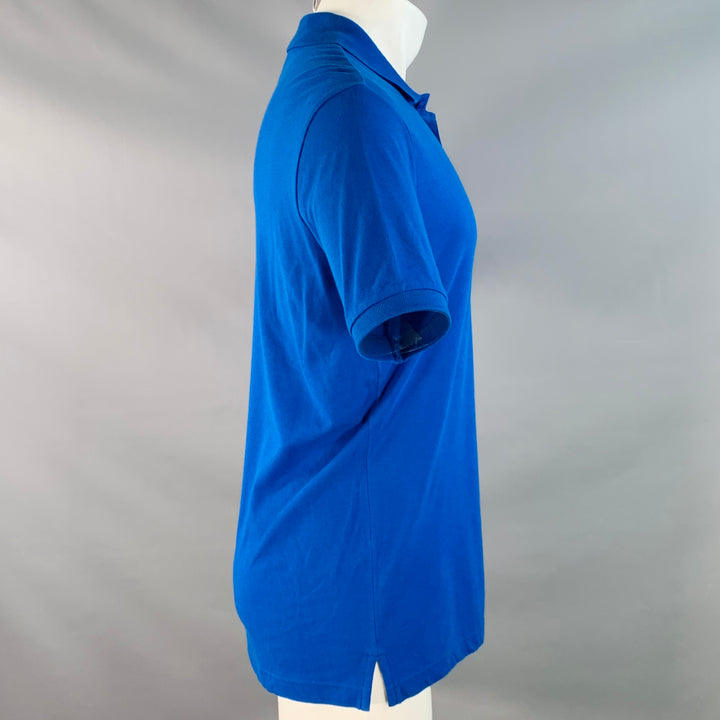 Y-3 Size M Blue Cotton Logo Half Placket Polo