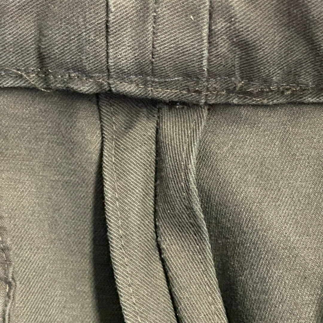 MAISON MARTIN MARGIELA Size 36 Black Cotton Twill Flat Front Button Fly Dress Pants