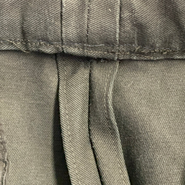 MAISON MARTIN MARGIELA Size 36 Black Cotton Twill Flat Front Button Fly Dress Pants