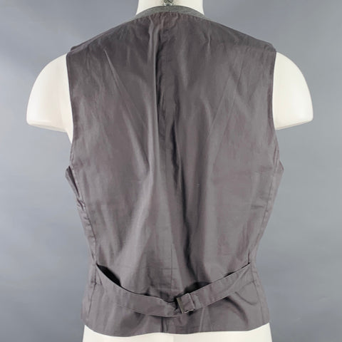 JOHN VARVATOS * U.S.A. Size 40 Grey Charcoal Stripe Cotton Zip Pockets Vest