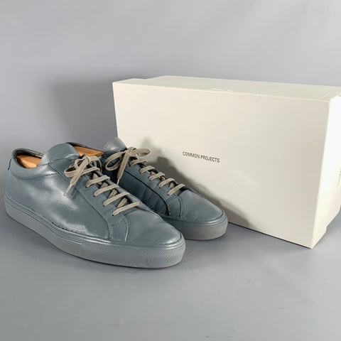 COMMON PROJECTS Size 10 Grey Leather Low Top Sneakers