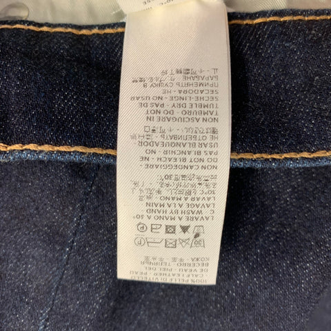 AGNONA Taille 42 Jean 5 poches en mélange de coton bleu marine à surpiqûres contrastantes