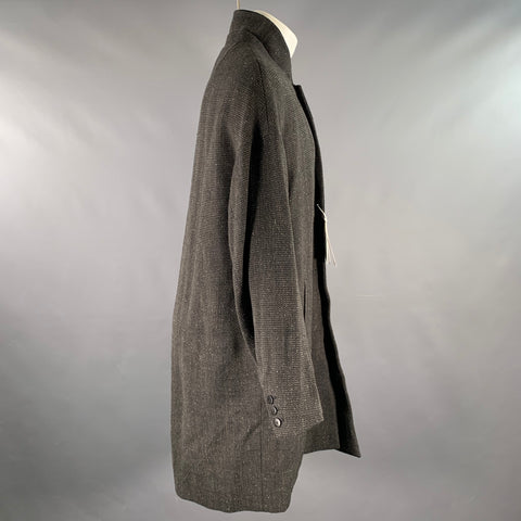VISVIM Size M Black Brown Tweed Wool Linen Silk Notch Lapel Coat