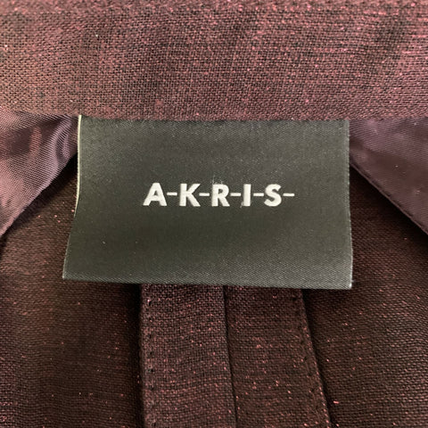 AKRIS Size 12 Burgundy Wool  Polyester Sparkly Jacket