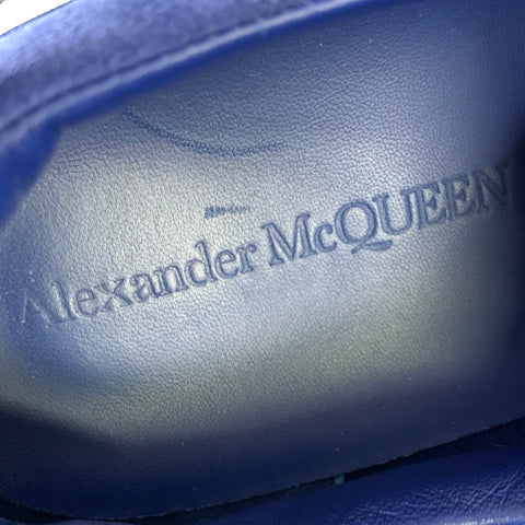 ALEXANDER MCQUEEN Size 10 Blue White Canvas Low Top Sneakers