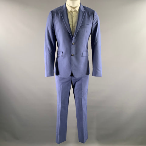 PAUL SMITH Size 38 Regular Blue Periwinkle Wool Mohair Notch Lapel Suit