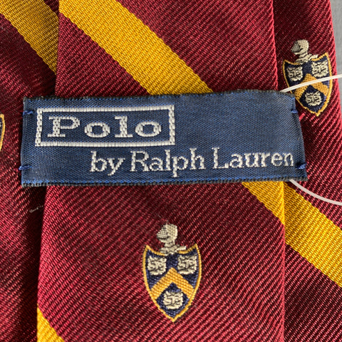 Cravate en soie bordeaux à blason doré POLO RALPH LAUREN