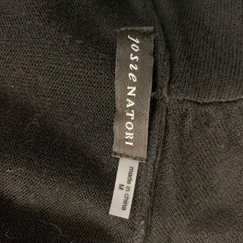 JOSIE NATORI Size M Black Silk Cashmere Applique Ruched Pullover