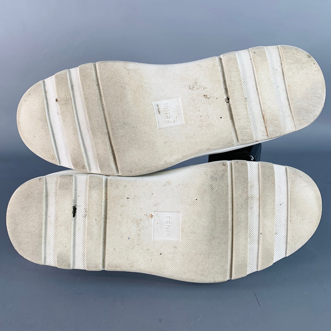 FENDI ZUCCA Size 11 Zucca White Brown Canvas Monogram Low Top Sneakers