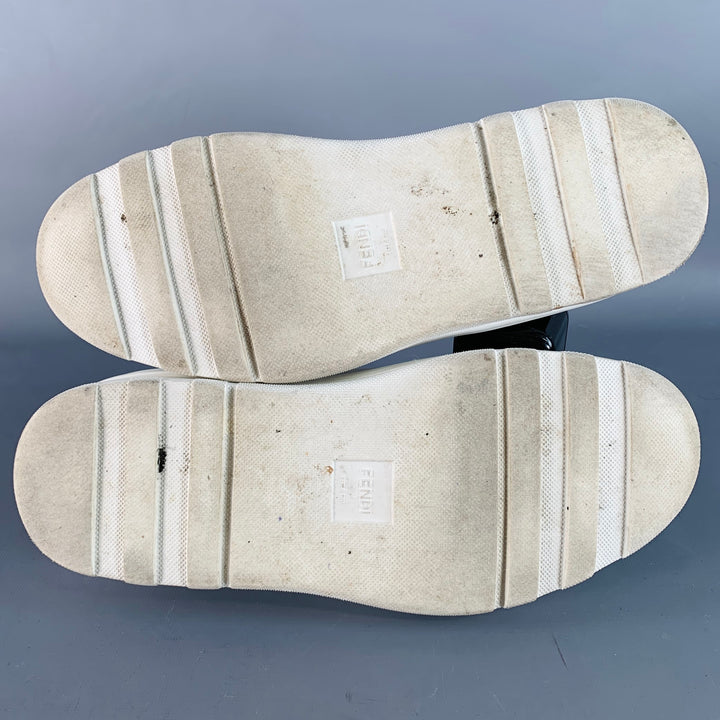 FENDI ZUCCA Size 11 Zucca White Brown Canvas Monogram Low Top Sneakers