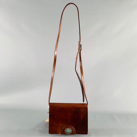 NO BRAND Brown Leather Western Cross Body Handbag
