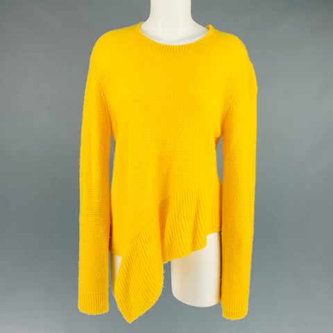STELLA McCARTNEY Taille 6 Pull asymétrique en soie et cachemire jaune
