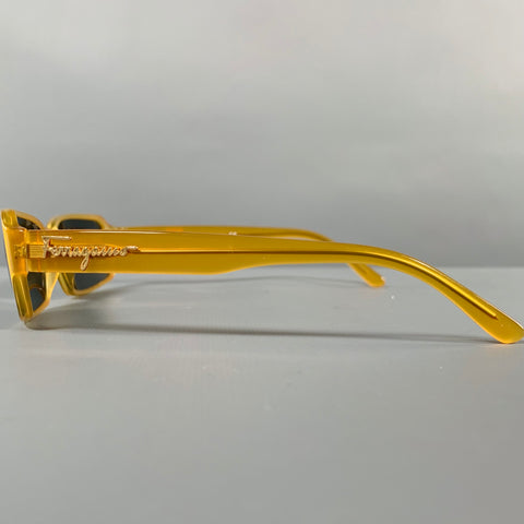 SALVATORE FERRAGAMO Yellow Rectangle Sunglasses