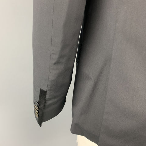 JOHN VARVATOS * U.S.A. Size 40 Black Solid Regular Wool Sport Coat