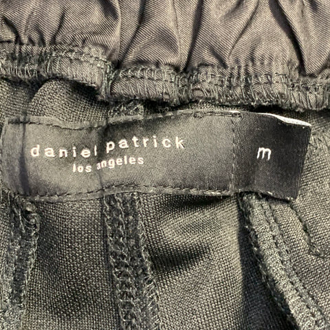 DANIEL PATRICK Size M Black Red Logo Polyester Drawstring Shorts